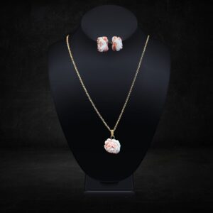 Coral Necklace and Earrings
