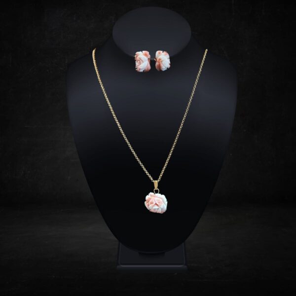 Coral Necklace and Earrings