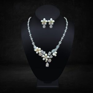Pearl/Cubic Zirconia Necklace Set