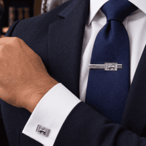 Sri Lankan Flag Cufflinks & Tie Pin Set (Silver)
