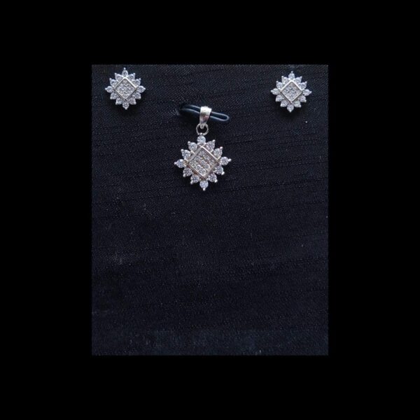 Cubic Zirconia Pendant and Earrings