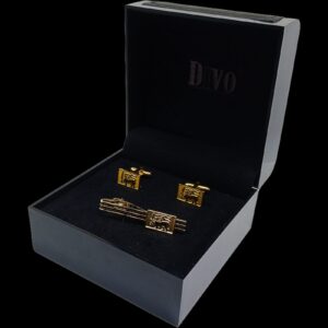 Sri Lankan Flag Cufflinks & Tie Pin Set (Gold)