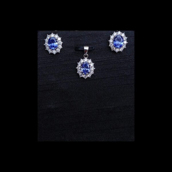 Cubic Zirconia Pendant and Earrings