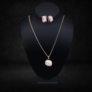 Coral Necklace and Earrings