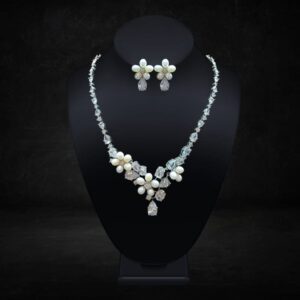 Pearl/Cubic Zirconia Necklace Set