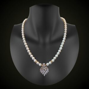 Cubic Zirconia Shell Pearl Necklace