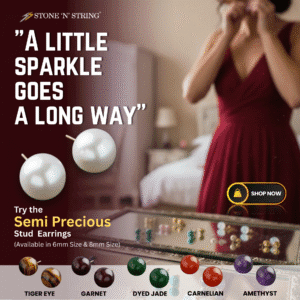 Semi Precious Stud Earrings