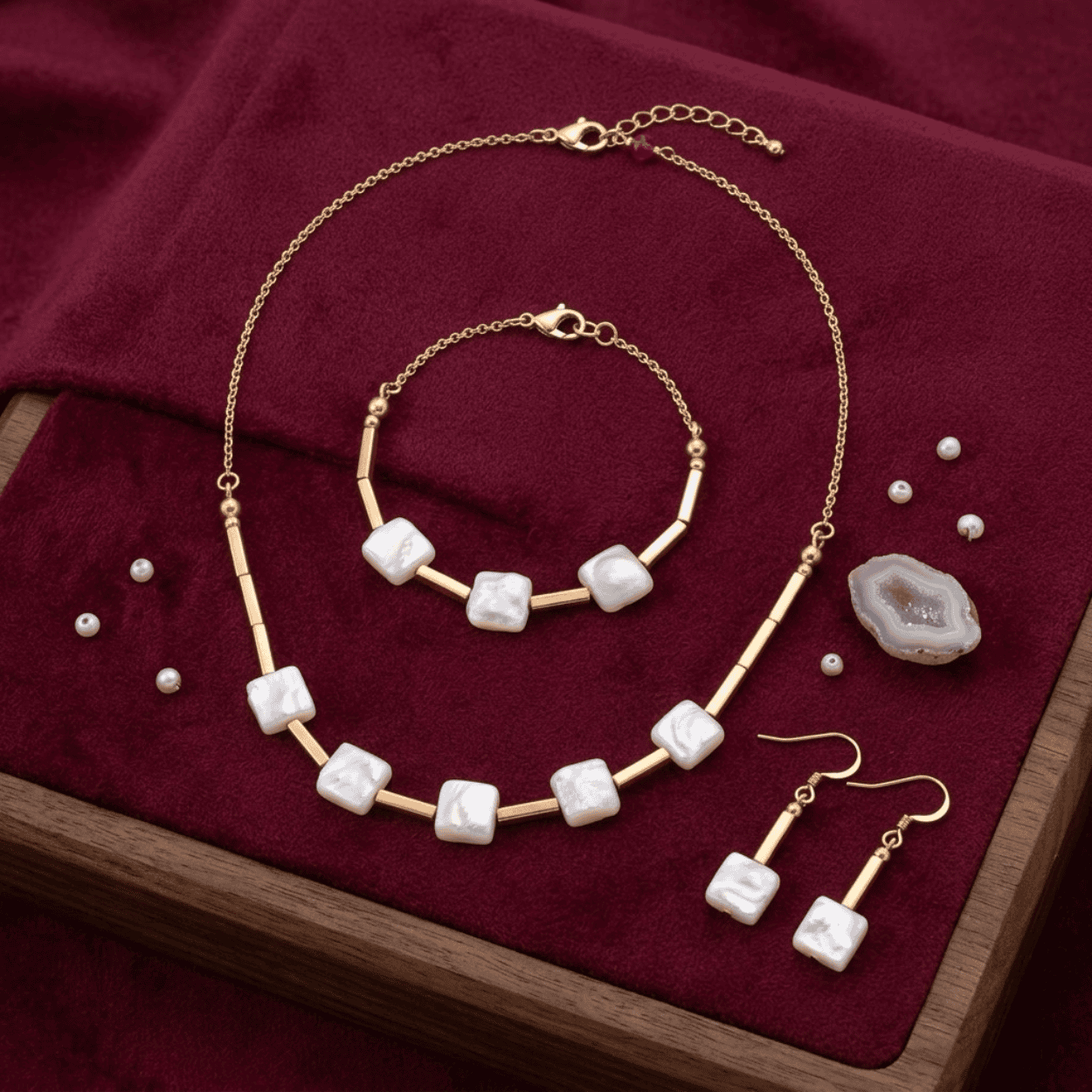 Fresh Water Pearl Necklace Set