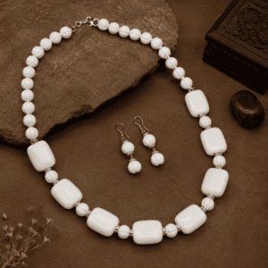 White Jade Necklace Set