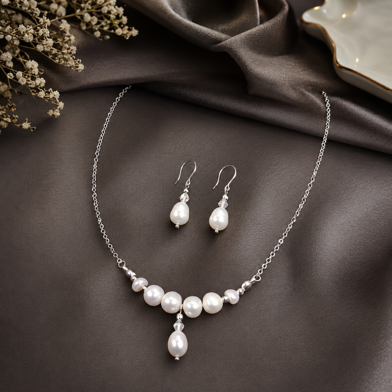 Fresh Water Pearl Necklace Set