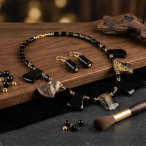 Black Agate Necklace Set