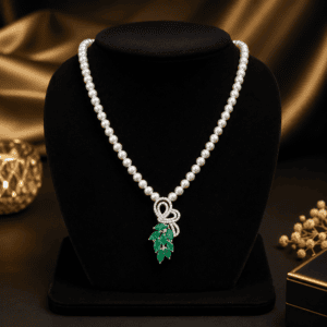 Cubic Zirconia / Shell Pearl Necklace