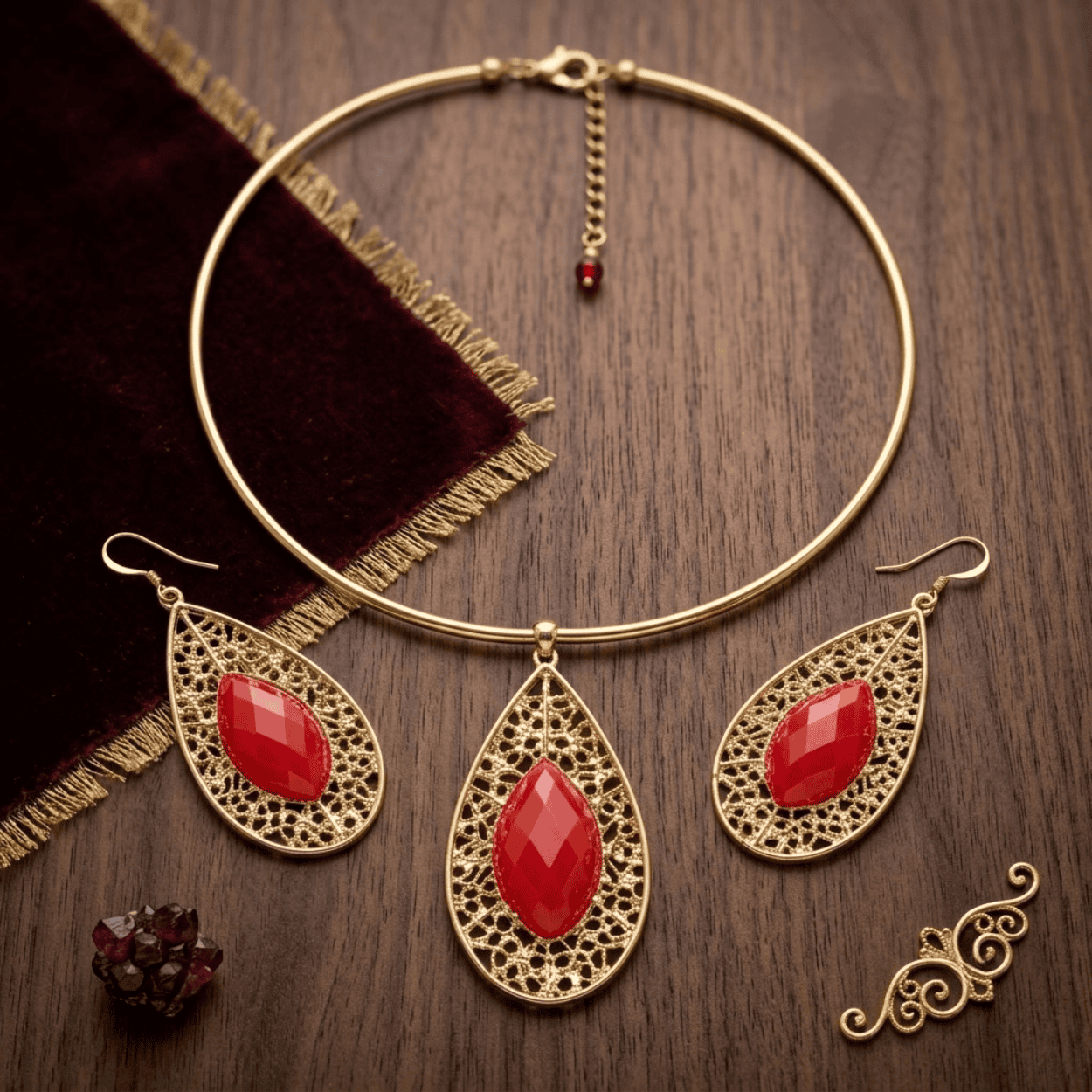 Crystal Lasso Necklace Set