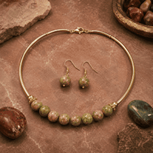 Picture Jasper Necklace Set