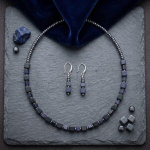 Blue Sand Stone Necklace Set