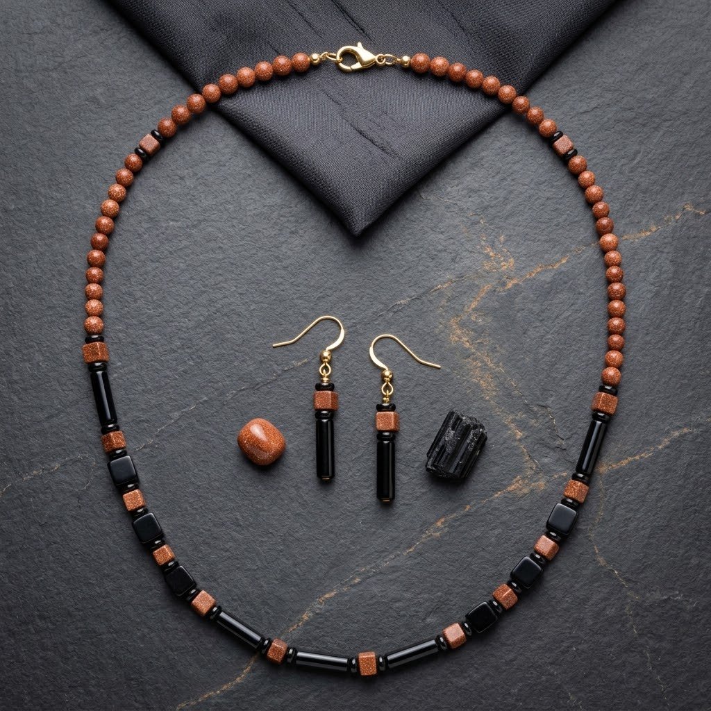 Sand Stone Necklace Set